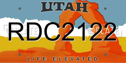 RDC2122 Utah License Plate