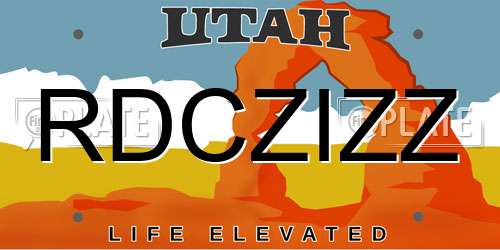 RDCZIZZ Utah License Plate