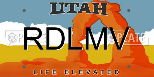 RDLMV Utah License Plate