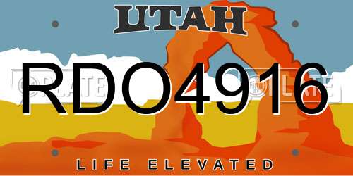 RDO4916 Utah License Plate