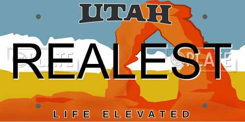 REALEST Utah License Plate