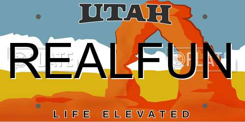 REALFUN Utah License Plate