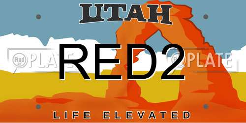 RED2 Utah License Plate