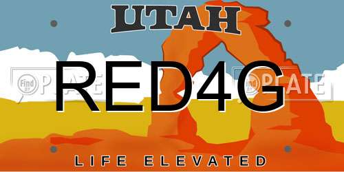 RED4G Utah License Plate