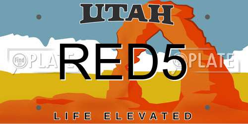 RED5 Utah License Plate