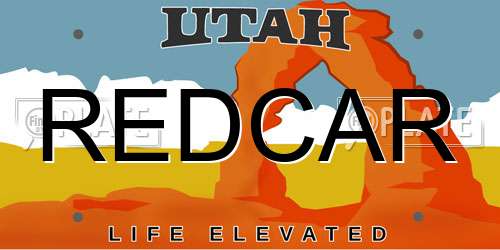 REDCAR Utah License Plate