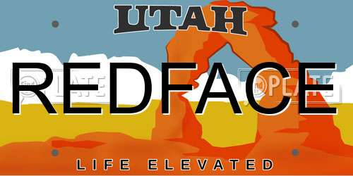REDFACE Utah License Plate