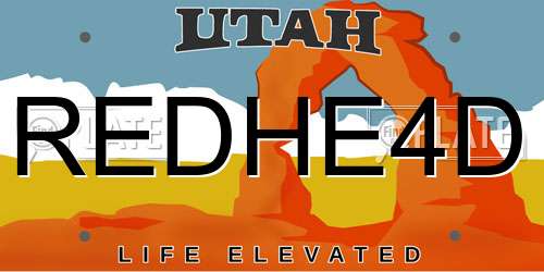 REDHE4D Utah License Plate