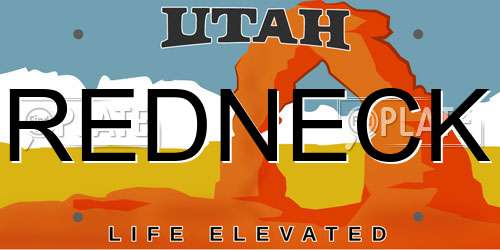 REDNECK Utah License Plate