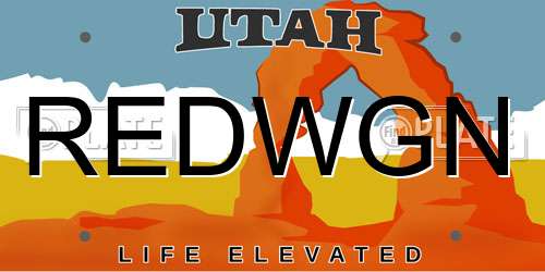 REDWGN Utah License Plate