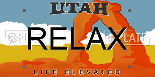 RELAX Utah License Plate