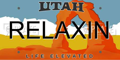 RELAXIN Utah License Plate