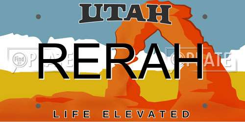 RERAH Utah License Plate