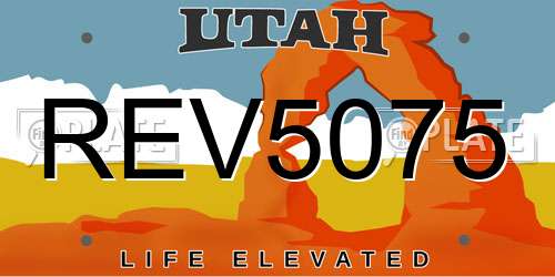 REV5075 Utah License Plate