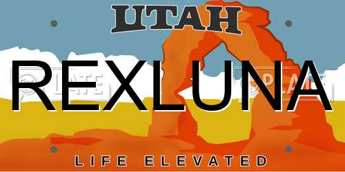 REXLUNA Utah License Plate