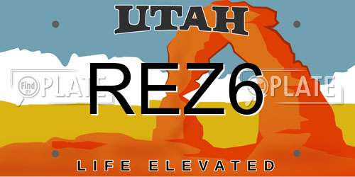 REZ6 Utah License Plate