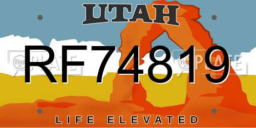 RF74819 Utah License Plate