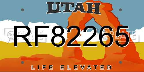 RF82265 Utah License Plate