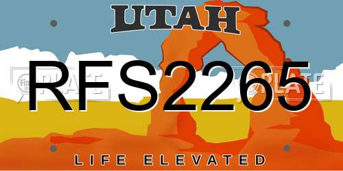 RFS2265 Utah License Plate