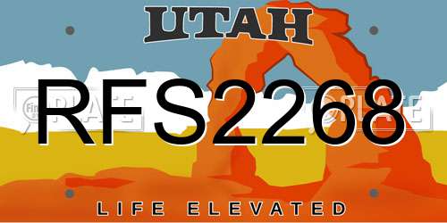 RFS2268 Utah License Plate