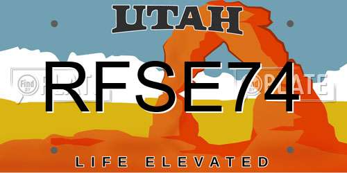 RFSE74 Utah License Plate