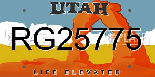 RG25775 Utah License Plate