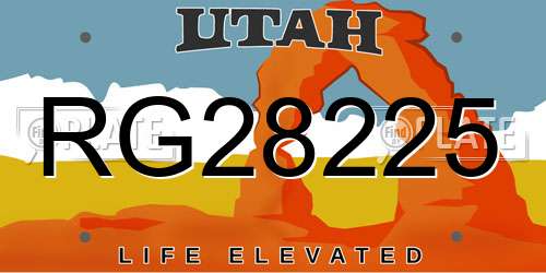 RG28225 Utah License Plate