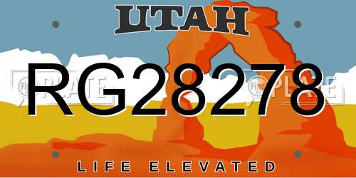 RG28278 Utah License Plate