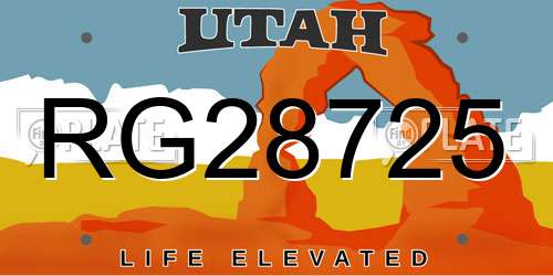 RG28725 Utah License Plate