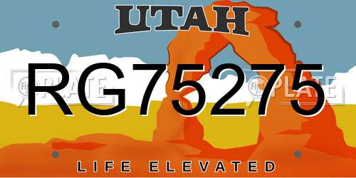 RG75275 Utah License Plate