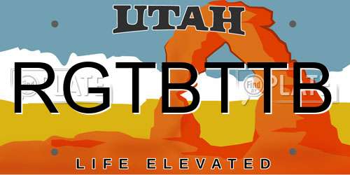 RGTBTTB Utah License Plate