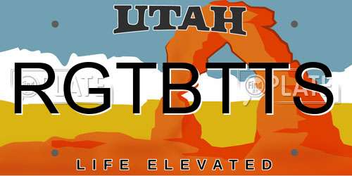 RGTBTTS Utah License Plate