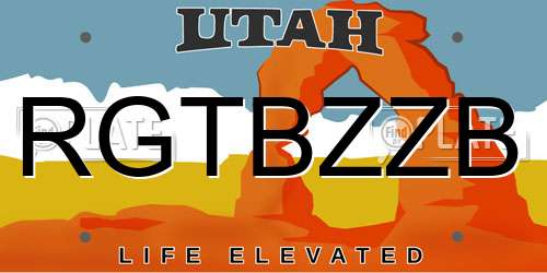RGTBZZB Utah License Plate