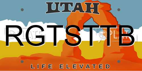 RGTSTTB Utah License Plate