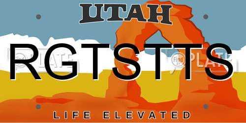 RGTSTTS Utah License Plate