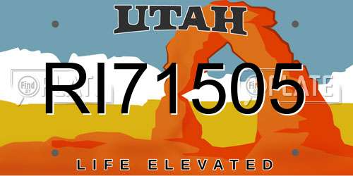 RI71505 Utah License Plate