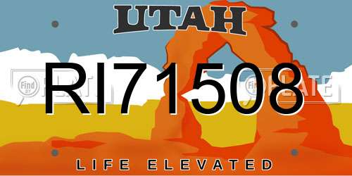 RI71508 Utah License Plate