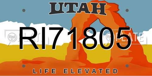 RI71805 Utah License Plate