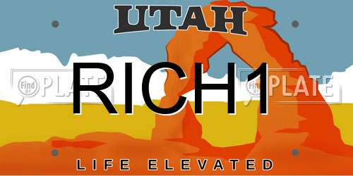 RICH1 Utah License Plate