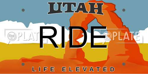 RIDE Utah License Plate
