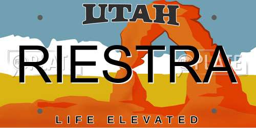 RIESTRA Utah License Plate