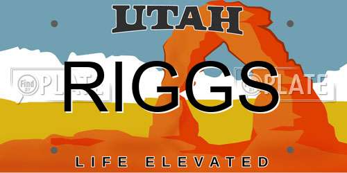RIGGS Utah License Plate