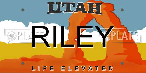 RILEY Utah License Plate