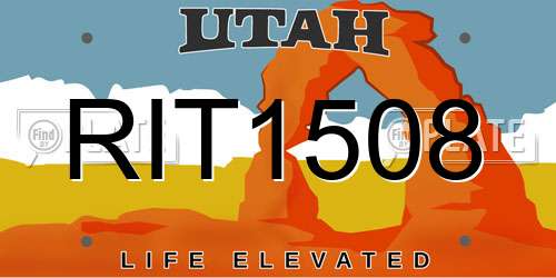 RIT1508 Utah License Plate