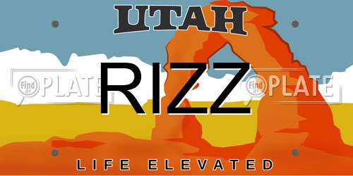 RIZZ Utah License Plate
