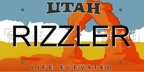 RIZZLER Utah License Plate