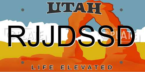 RJJDSSD Utah License Plate
