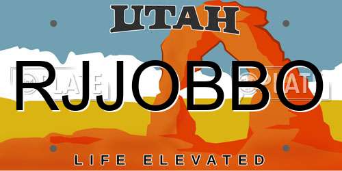 RJJOBBO Utah License Plate