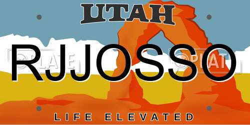 RJJOSSO Utah License Plate