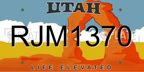 RJM1370 Utah License Plate